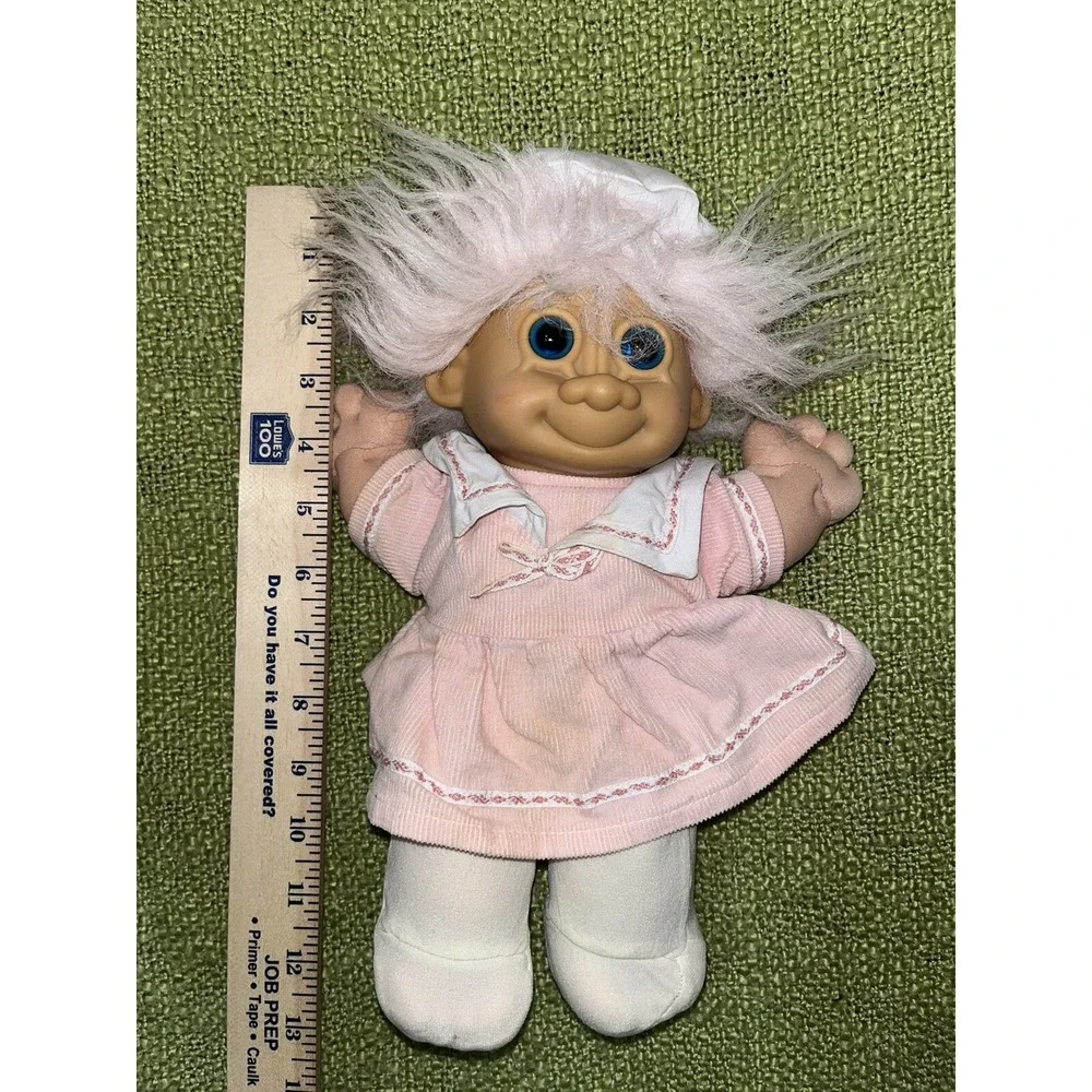 Russ Pink Sailor Girl Troll 12‎ Inch Plush Doll 90s 1990s Vintage Original Dress
